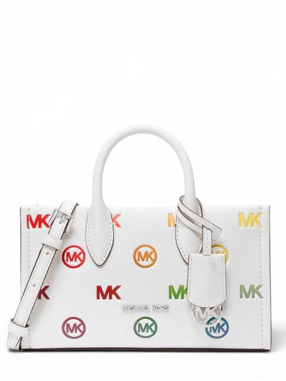 Michael Kors Mirella Small Rainbow Logo Embossed Convertible Crossbody Bag